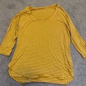 A.N.A Long Sleeve Striped Yellow and White Size XL